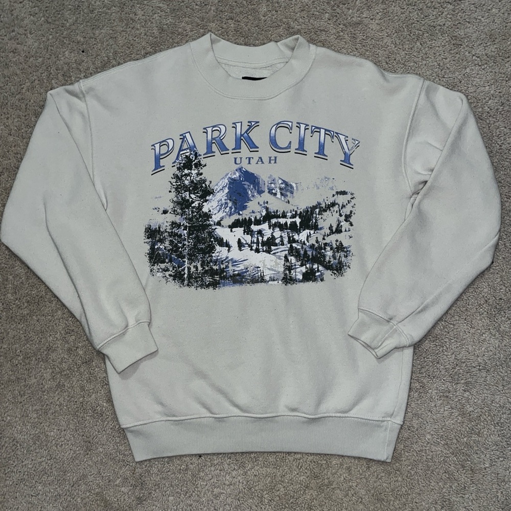 State of Mine Park City Utah Graphic Crewneck Sweater - White